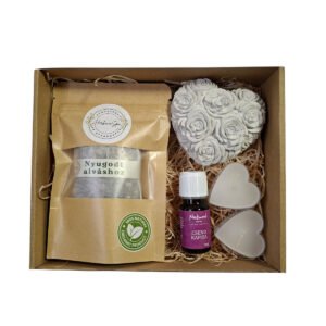 Édes Álom gyógynövényes ajándékcsomag fürdőkeverékkel és illóolajjal – VITALUX relaxációs box nőknek