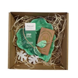 Fényerdő kézműves ajándékcsomag ciprus illóolajjal és levél tálkával – VITALUX uniszex wellness box