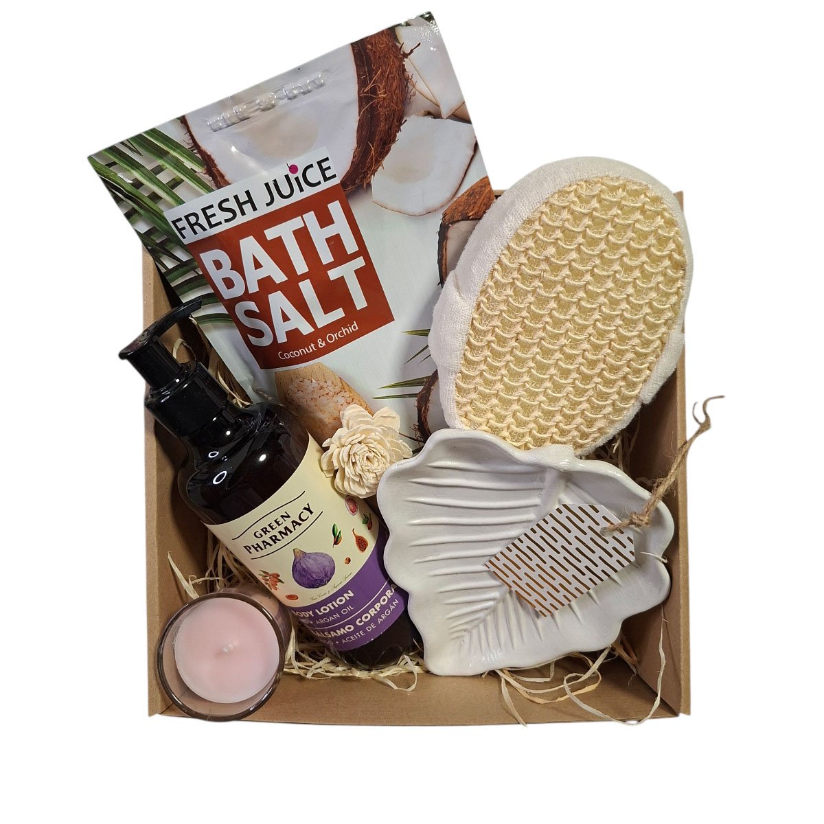 Trópusi hangulatú kényeztető ajándékcsomag kókuszos és mangós kozmetikumokkal