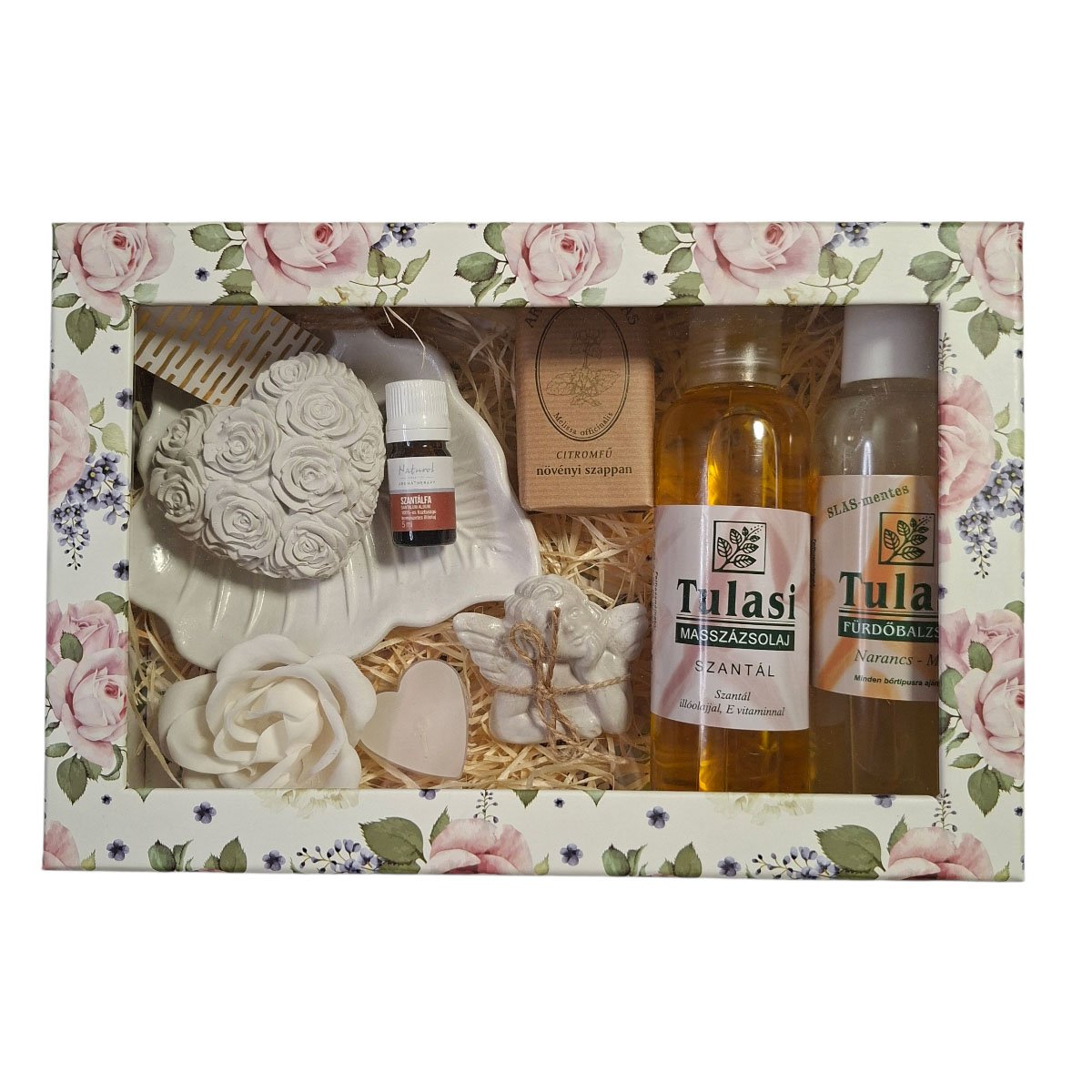 Mágneses prémium díszdoboz szantálfás wellness termékekkel – pároknak és nőknek egyaránt